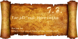 Tarjányi Henrietta névjegykártya