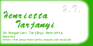 henrietta tarjanyi business card