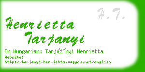 henrietta tarjanyi business card